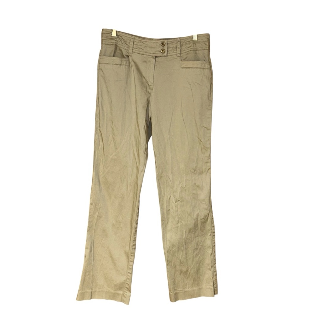 Sharagano Womens‎ Chinos Straight Leg Pants 8 Flat Front Tan Stretch Minimalist